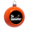 Orange Christmas tree ornament bauble 8cm