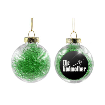 The Godmather, Χριστουγεννιάτικη μπάλα δένδρου διάφανη με πράσινο γέμισμα 8cm