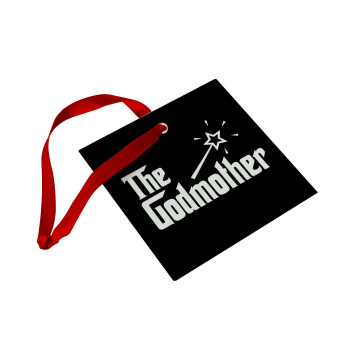 The Godmather, Christmas ornament, glass square ornament 9x9cm