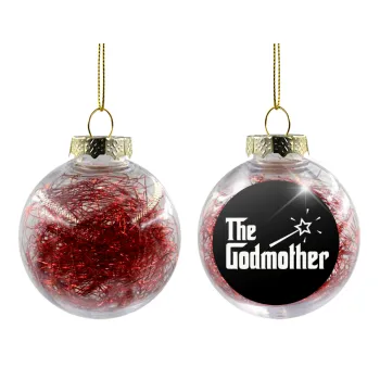 The Godmather, Στολίδι Χριστουγεννιάτικη μπάλα δένδρου διάφανη με κόκκινο γέμισμα 8cm