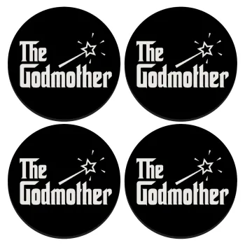The Godmather, SET of 4 round wooden coasters (9cm)