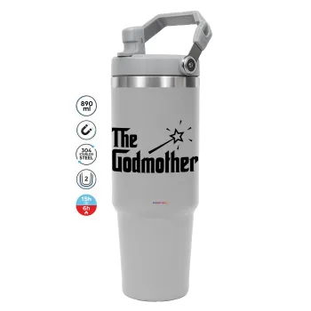The Godmather, GREY color, 890ml (30oz) stainless Steel Tumbler with Handle