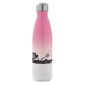 The Godmather, Metal mug thermos Pink/White (Stainless steel), double wall, 500ml