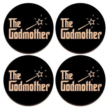 The Godmather, ΣΕΤ x4 Σουβέρ ξύλινα στρογγυλά plywood (9cm)