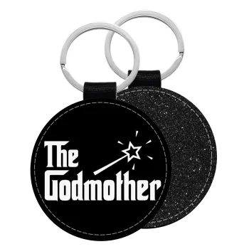 The Godmather, Μπρελόκ Δερματίνη, στρογγυλό ΜΑΥΡΟ (5cm)