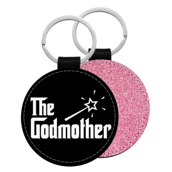 The Godmather, Μπρελόκ Δερματίνη, στρογγυλό ΡΟΖ (5cm)
