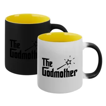 The Godmather, Κούπα Μαγική εσωτερικό κίτρινη, κεραμική 330ml που αλλάζει χρώμα με το ζεστό ρόφημα