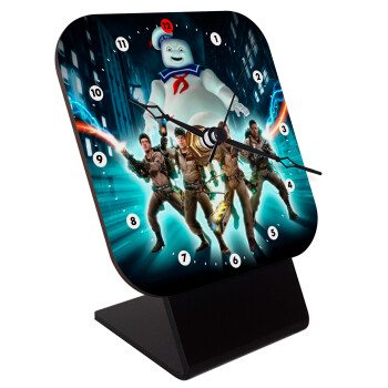 Ghostbusters team, Quartz Wooden table clock with hands (10cm)