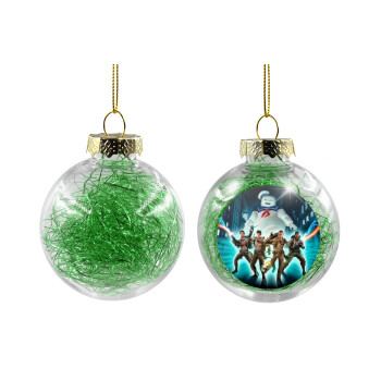 Ghostbusters team, Χριστουγεννιάτικη μπάλα δένδρου διάφανη με πράσινο γέμισμα 8cm