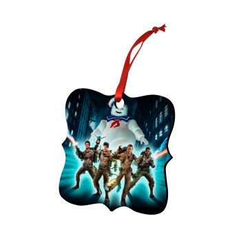 Ghostbusters team, Χριστουγεννιάτικο στολίδι polygon ξύλινο 7.5cm