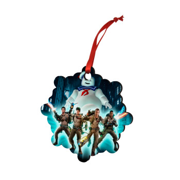 Ghostbusters team, Χριστουγεννιάτικο στολίδι snowflake ξύλινο 7.5cm
