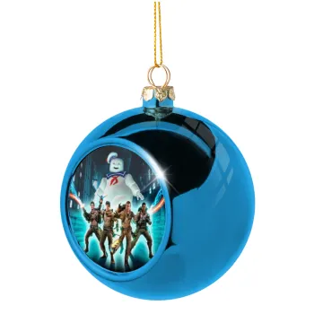 Ghostbusters team, Blue Christmas tree ball ornament 8cm