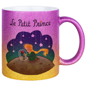 Little prince, Κούπα Χρυσή/Ροζ Glitter, κεραμική, 330ml