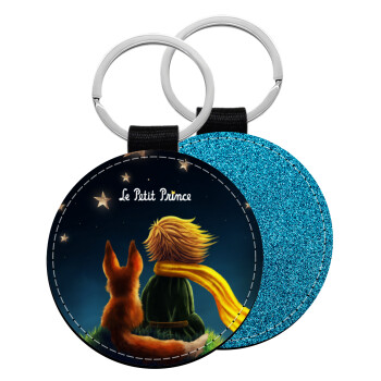 Little prince, Μπρελόκ Δερματίνη, στρογγυλό ΜΠΛΕ (5cm)