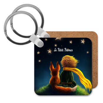 Little prince, Μπρελόκ Ξύλινο τετράγωνο MDF