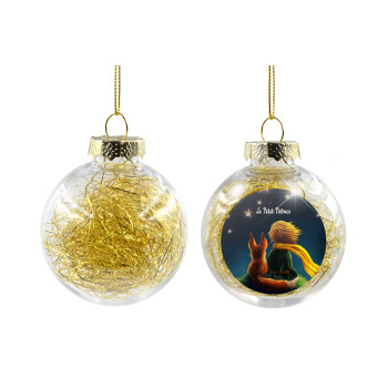 Little prince, Χριστουγεννιάτικη μπάλα δένδρου διάφανη με χρυσό γέμισμα 8cm