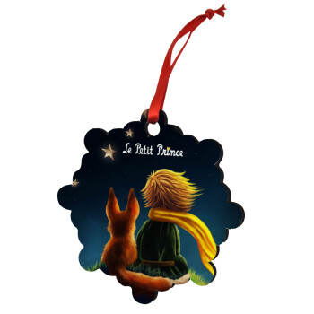 Little prince, Christmas ornament snowflake wooden 7.5cm