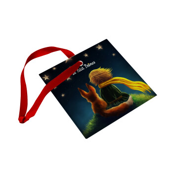 Ο μικρός πρίγκιπας, Στολίδι Χριστουγεννιάτικο στολίδι γυάλινο τετράγωνο 9x9cm