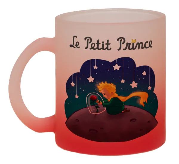 Little prince — Two-tone glass mug with matte red base, 330ml