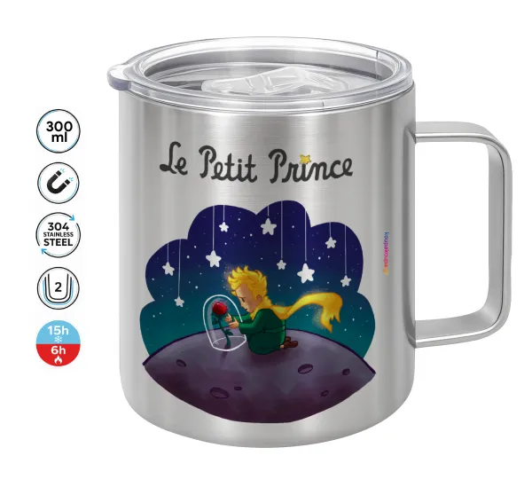 Little prince — Double-walled stainless steel mug 300ml with temperature-retaining lid