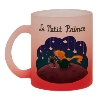 Little prince, Κούπα γυάλινη δίχρωμη με βάση το κόκκινο ματ, 330ml