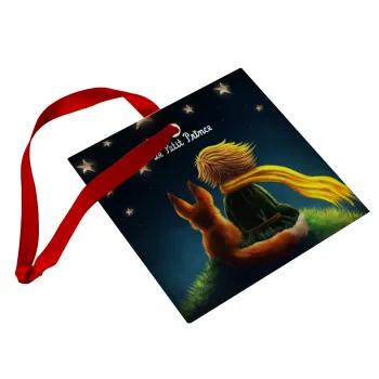 Ο μικρός πρίγκιπας, Στολίδι Χριστουγεννιάτικο στολίδι γυάλινο τετράγωνο 9x9cm