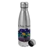 Metallic water bottle, stainless steel, 750ml