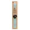 Easter Set, wooden keychain & aromatic flat Easter candle (30cm) (TURQUOISE)
