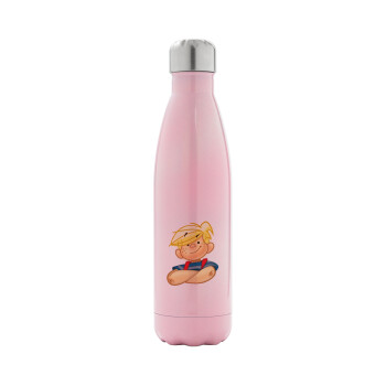 Dennis the Menace, Metal mug thermos Pink Iridiscent (Stainless steel), double wall, 500ml
