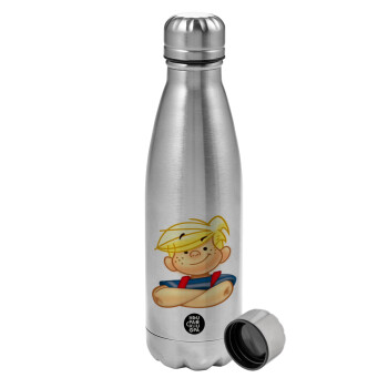 Dennis the Menace, Metallic water bottle, stainless steel, 750ml