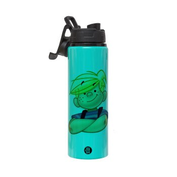 Dennis the Menace, Metallic water bottle with safety lid, 850ml aluminum