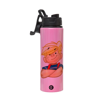 Dennis the Menace, Metallic water bottle with safety lid, 850ml aluminum