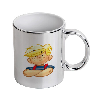 Dennis the Menace, Mug ceramic, silver mirror, 330ml