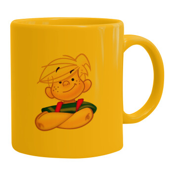 Dennis the Menace, Ceramic coffee mug yellow, 330ml (1pcs)
