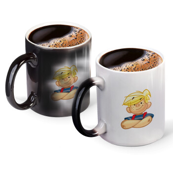 Dennis the Menace, Color changing magic Mug, ceramic, 330ml when adding hot liquid inside, the black colour desappears (1 pcs)