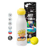 Tennis ball Metal mug thermos White, double wall, 550ml