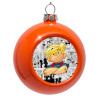 Orange Christmas tree ornament bauble 8cm