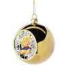 Golden Christmas tree ball ornament 8cm