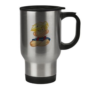Dennis the Menace, Stainless steel travel mug with lid, double wall 450ml