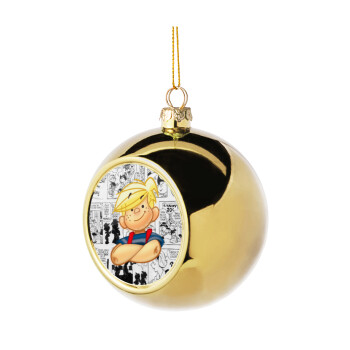 Ντένις ο τρομερός, Χριστουγεννιάτικη μπάλα δένδρου Χρυσή 8cm