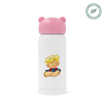 Dennis the Menace, Pink stainless steel thermal flask, 320ml