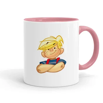Dennis the Menace, Mug colored pink, ceramic, 330ml