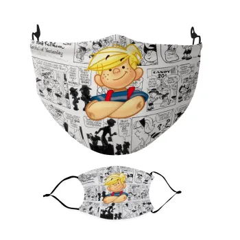 Ντένις ο τρομερός, Μάσκα υφασμάτινη Ενηλίκων πολλαπλών στρώσεων με υποδοχή φίλτρου