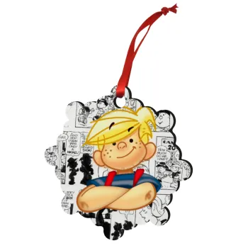 Ντένις ο τρομερός, Στολίδι Χριστουγεννιάτικο στολίδι snowflake ξύλινο 7.5cm