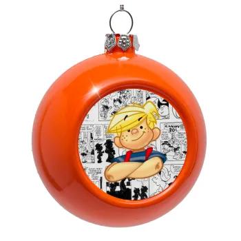 Dennis the Menace, Orange Christmas tree ornament bauble 8cm