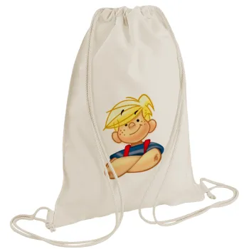 Dennis the Menace, Backpack bag GYMBAG natural (28x40cm)