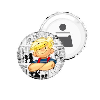 Dennis the Menace, Μαγνητάκι και ανοιχτήρι μπύρας στρογγυλό διάστασης 5,9cm