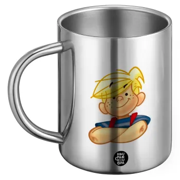 Ντένις ο τρομερός, Ανοξείδωτη Μεταλλική Κούπα 450ml - Διπλού Τοιχώματος