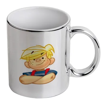Dennis the Menace, Mug ceramic, silver mirror, 330ml