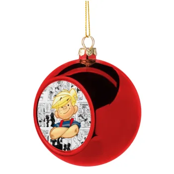 Dennis the Menace, Christmas tree ball Red 8cm